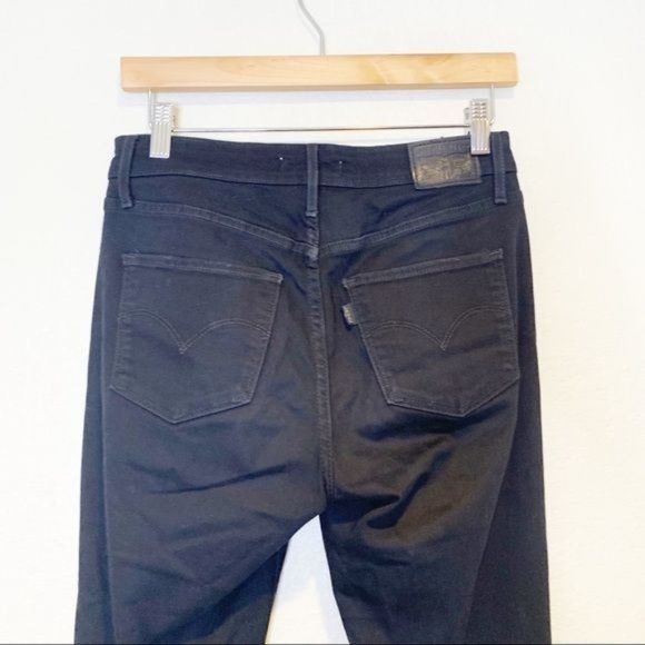 Levi's Black 721 High Rise Distressed Raw Hem Skinny Jeans 27 - Picture 5 of 10